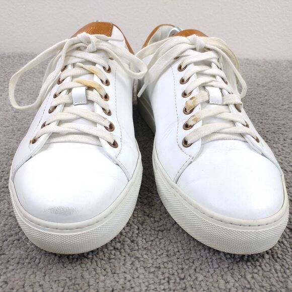 Good Man Brand Mens 10 Shoe Legend London White Edge Lace Sneakers Made In Italy - Picture 9 of 15